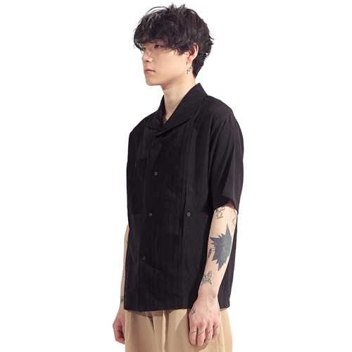 wing collar shirt(black), [noun](노운),wing collar shirt(black)