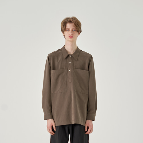 tencel tunic shirt (greenish brown), [noun](노운),tencel tunic shirt (greenish brown)