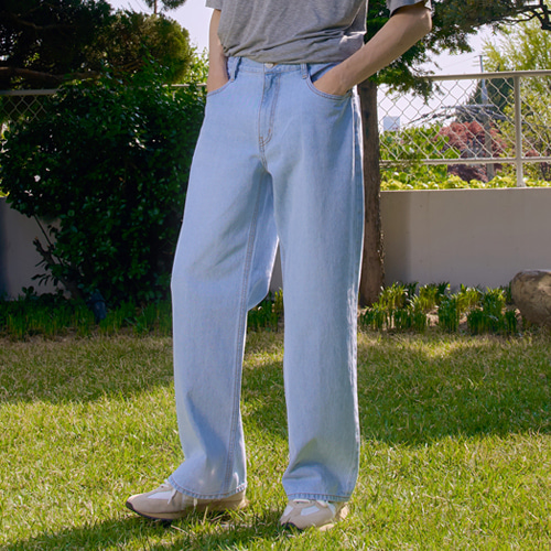 wide denim pants (light blue), [noun](노운),wide denim pants (light blue)