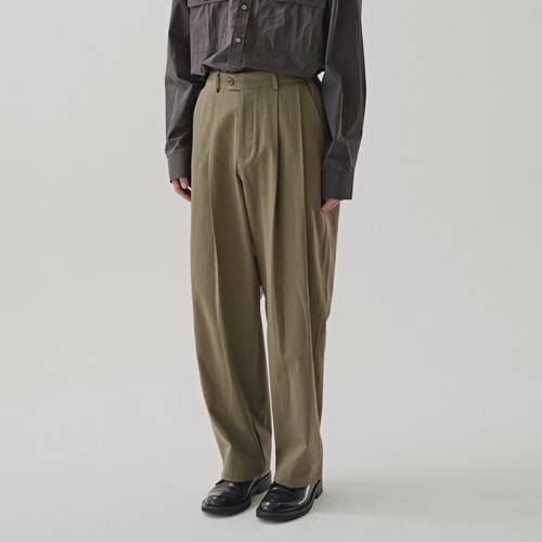 wide chino pants (khaki), [noun](노운),wide chino pants (khaki)