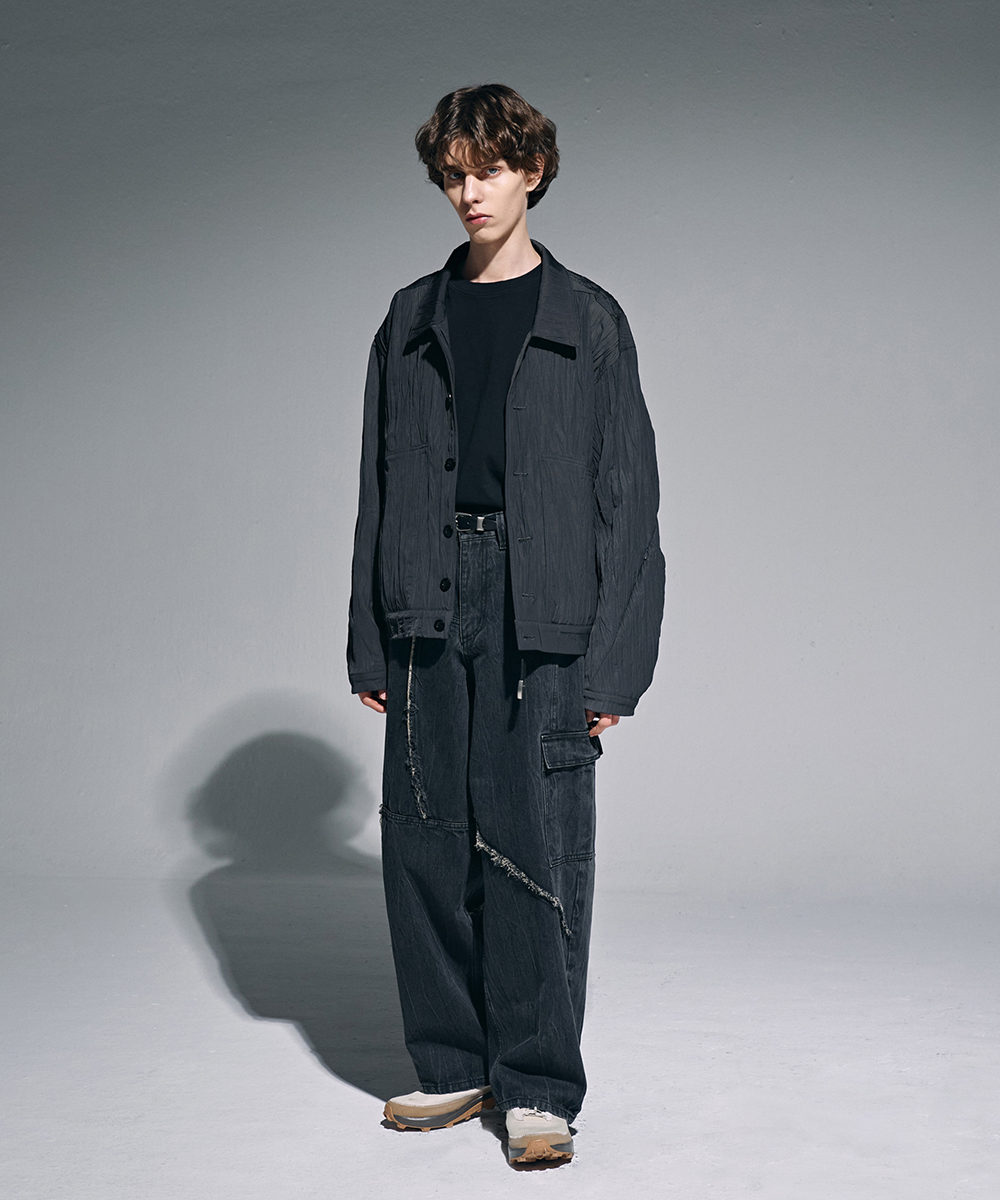 [23S/S] wrinkle wide jacket (charcoal), [noun](노운),[23S/S] wrinkle wide jacket (charcoal)
