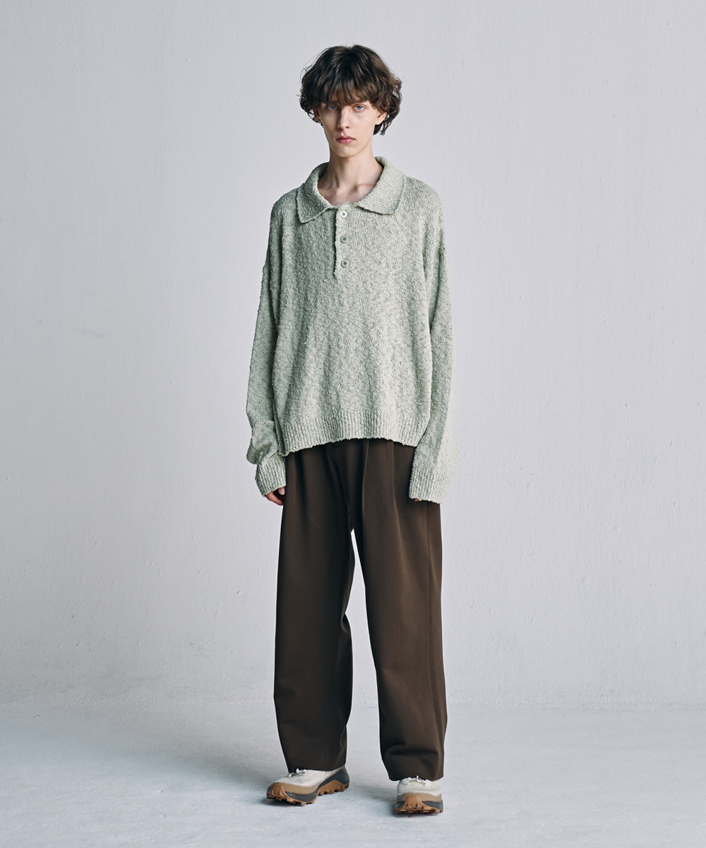 [23S/S] pleated wide pants (brown), [noun](노운),[23S/S] pleated wide pants (brown)