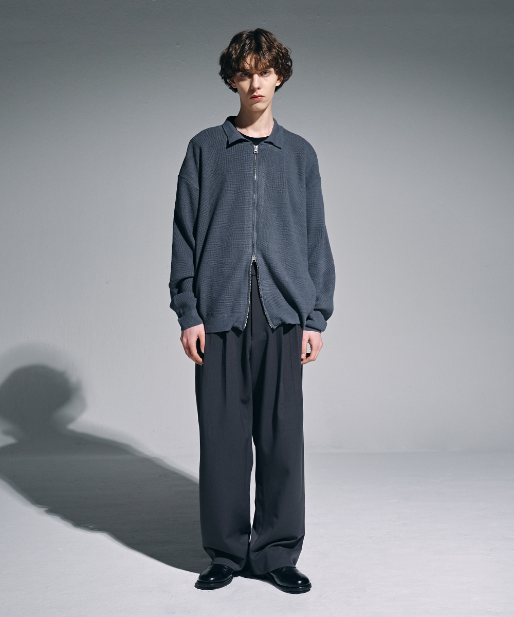 [23S/S] pleated wide pants (charcoal), [noun](노운),[23S/S] pleated wide pants (charcoal)