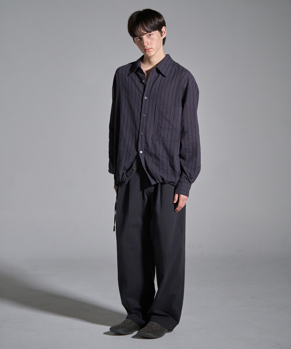 [23F/W] loosed string shirts (purple charcoal), [noun](노운),[23F/W] loosed string shirts (purple charcoal)