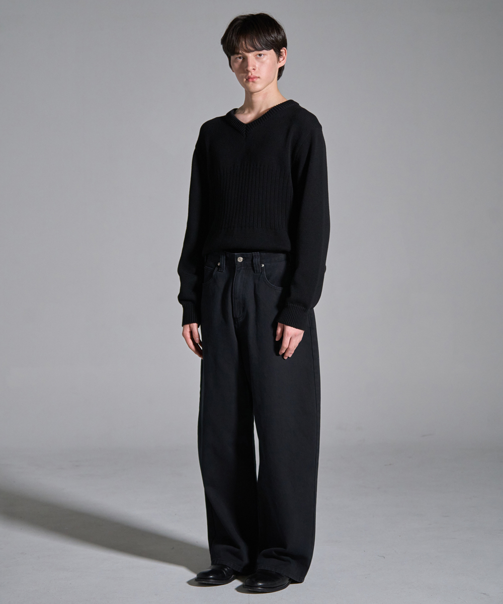 [23F/W] wide cotton pants (black)_10월10일 예약배송, [noun](노운),[23F/W] wide cotton pants (black)_10월10일 예약배송