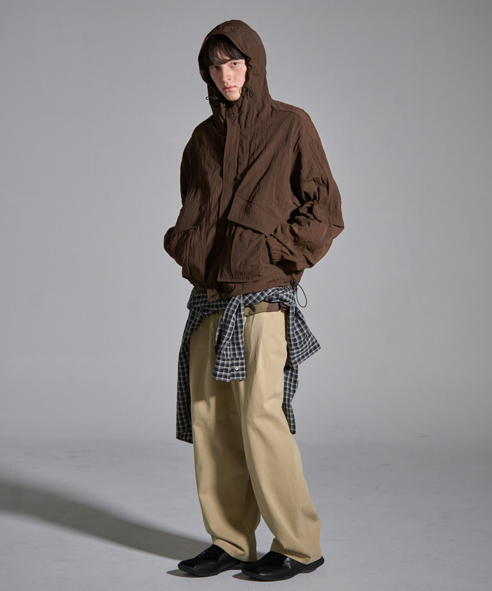 [23F/W] hooded wrinkle jacket (brown)_10월10일 예약배송, [noun](노운),[23F/W] hooded wrinkle jacket (brown)_10월10일 예약배송