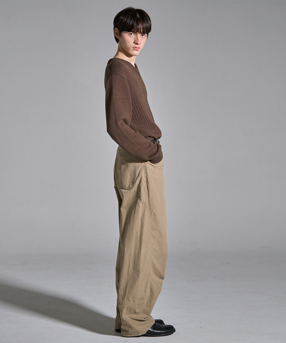 [23F/W] curved cotton pants (beige), [noun](노운),[23F/W] curved cotton pants (beige)