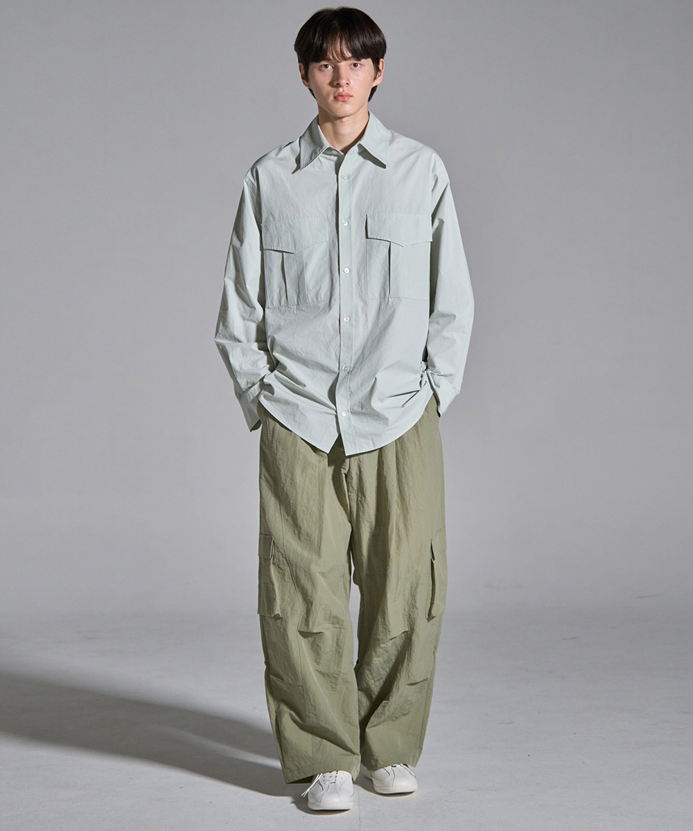 [23F/W] twist cargo nylon pants (olive green), [noun](노운),[23F/W] twist cargo nylon pants (olive green)