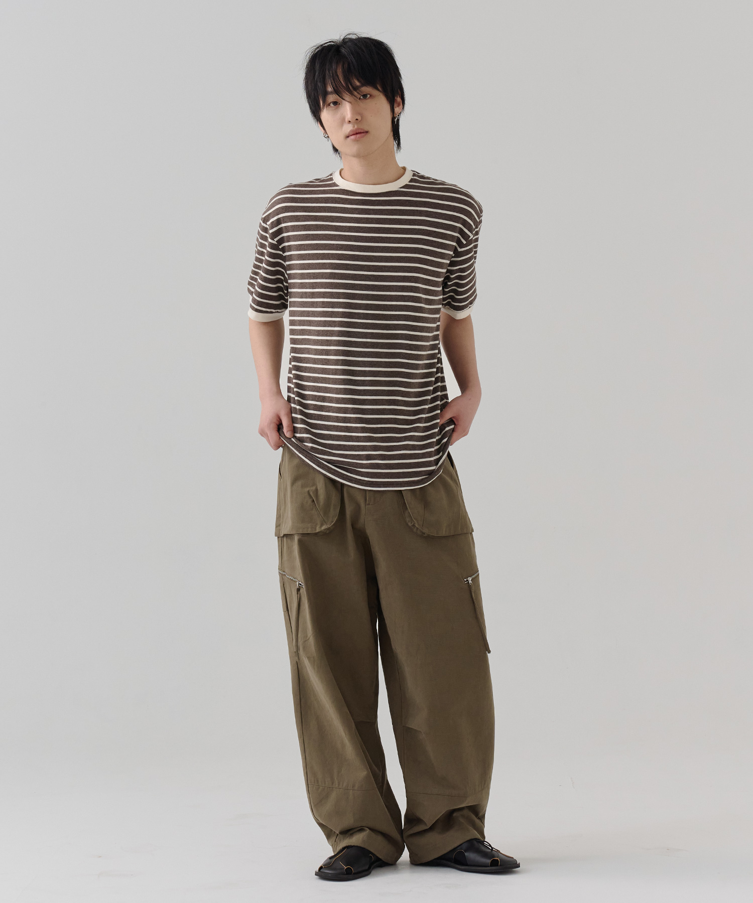 [24S/S] stripe t shirts (brown)_5월7일 예약배송, [noun](노운),[24S/S] stripe t shirts (brown)_5월7일 예약배송