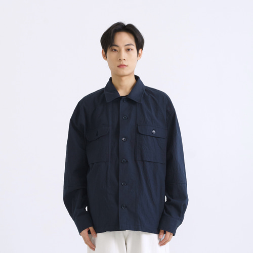 [season off] wrinkle shirt jacket (navy), [noun](노운),[season off] wrinkle shirt jacket (navy)