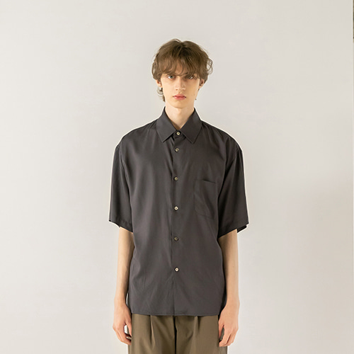 [21s/s] wide rayon shirt (dark grey), [noun](노운),[21s/s] wide rayon shirt (dark grey)