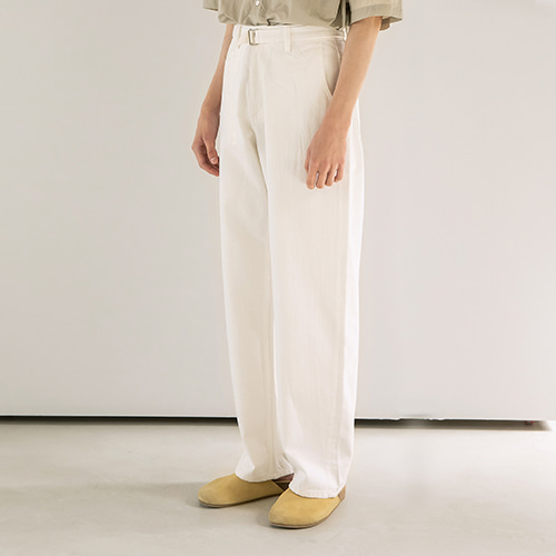 belted denim pants (white), [noun](노운),belted denim pants (white)