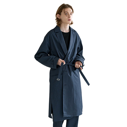 C/N belted single breasted coat (navy), [noun](노운),C/N belted single breasted coat (navy)