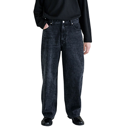 wide tapered denim pants (dark grey), [noun](노운),wide tapered denim pants (dark grey)