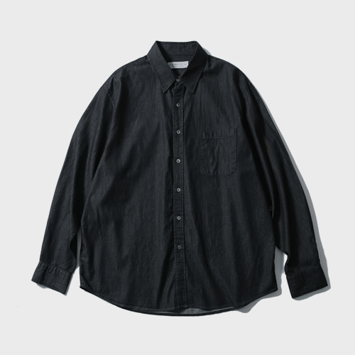 daily denim shirt (charcoal), [noun](노운),daily denim shirt (charcoal)