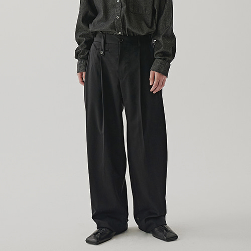 [22F/W] half banding wide pants (black), [noun](노운),[22F/W] half banding wide pants (black)