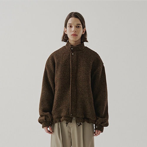 [22F/W] harrington wool jumper (brown), [noun](노운),[22F/W] harrington wool jumper (brown)