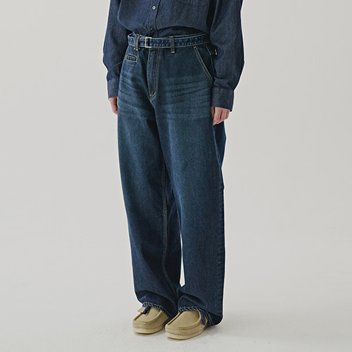 [22F/W] belted denim pants (blue), [noun](노운),[22F/W] belted denim pants (blue)