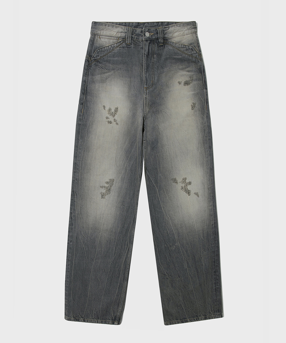 [23S/S] vintage washed denim pants (charcoal), [noun](노운),[23S/S] vintage washed denim pants (charcoal)