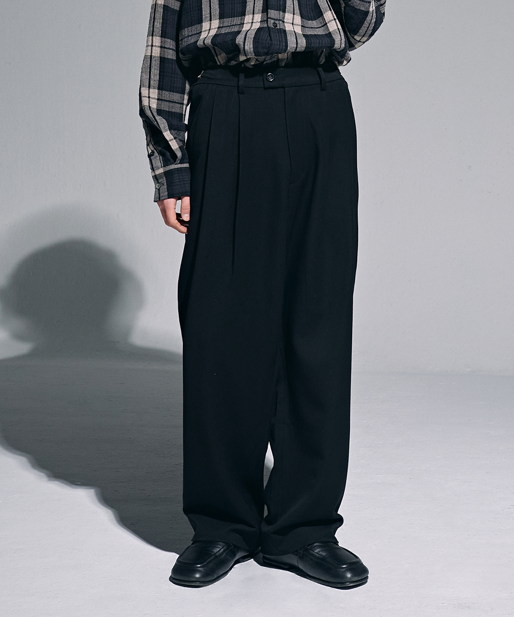 [23S/S] pleated wide pants (black), [noun](노운),[23S/S] pleated wide pants (black)