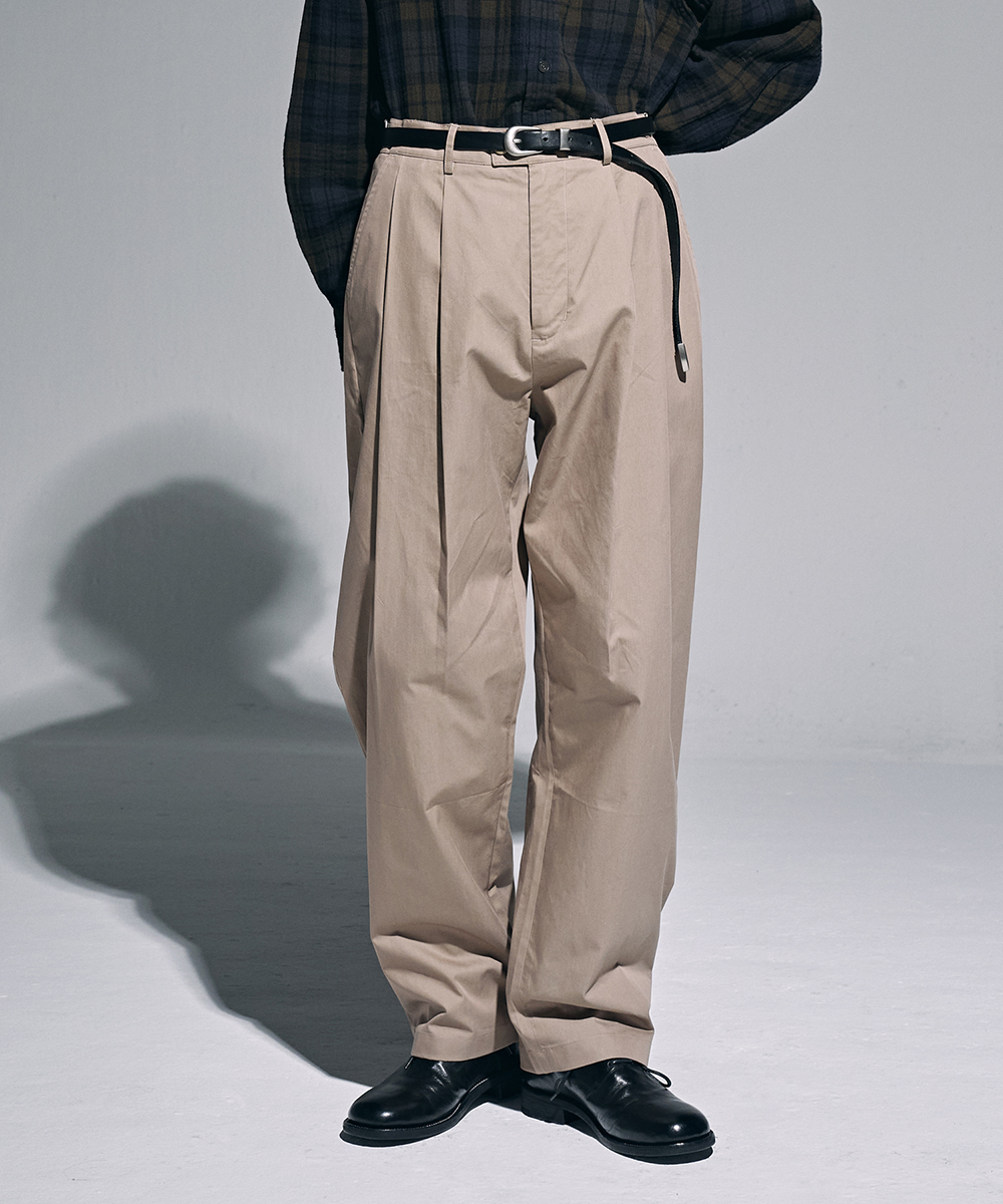 [23S/S] wide tapered chino pants (dusty beige), [noun](노운),[23S/S] wide tapered chino pants (dusty beige)