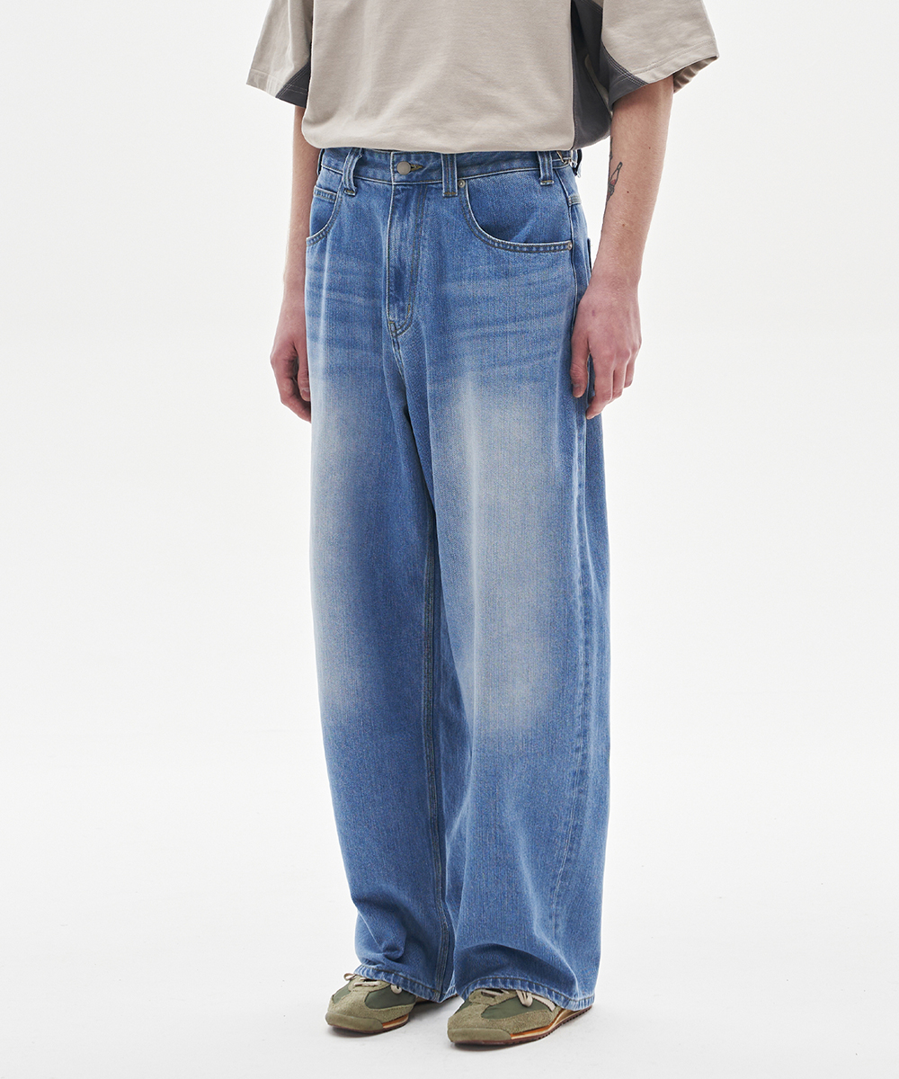 [23S/S] wide denim pants (mid blue), [noun](노운),[23S/S] wide denim pants (mid blue)