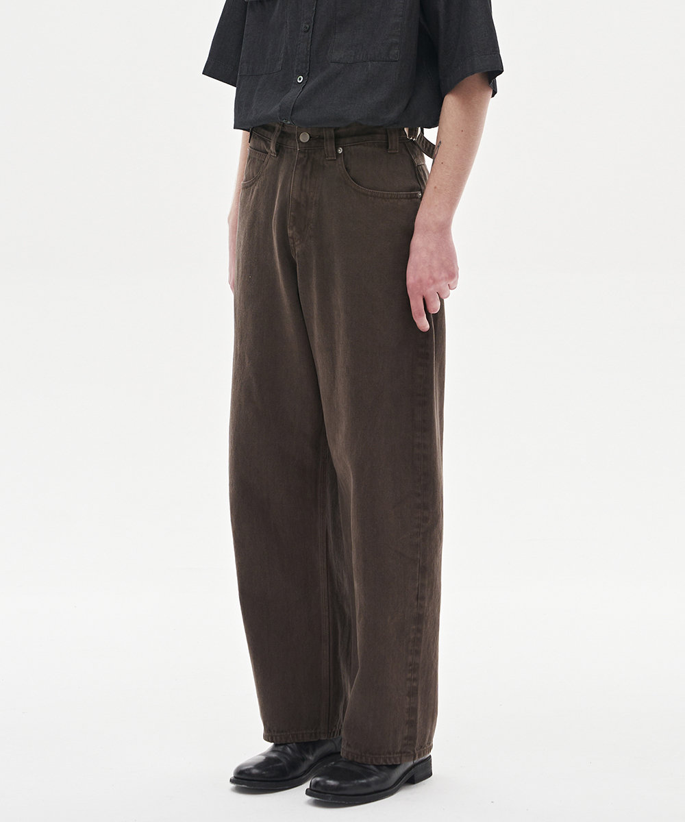 [23S/S] dying wide denim pants (brown), [noun](노운),[23S/S] dying wide denim pants (brown)
