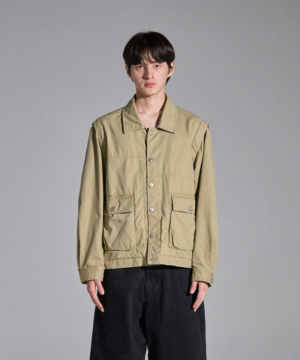 [23F/W] detachable vintage jacket (beige), [noun](노운),[23F/W] detachable vintage jacket (beige)