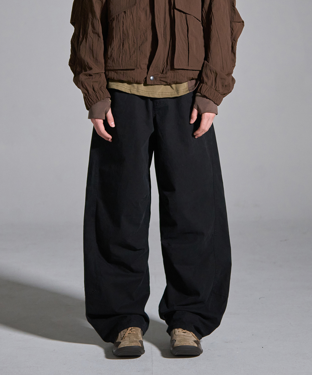 [23F/W] curved cotton pants (black), [noun](노운),[23F/W] curved cotton pants (black)