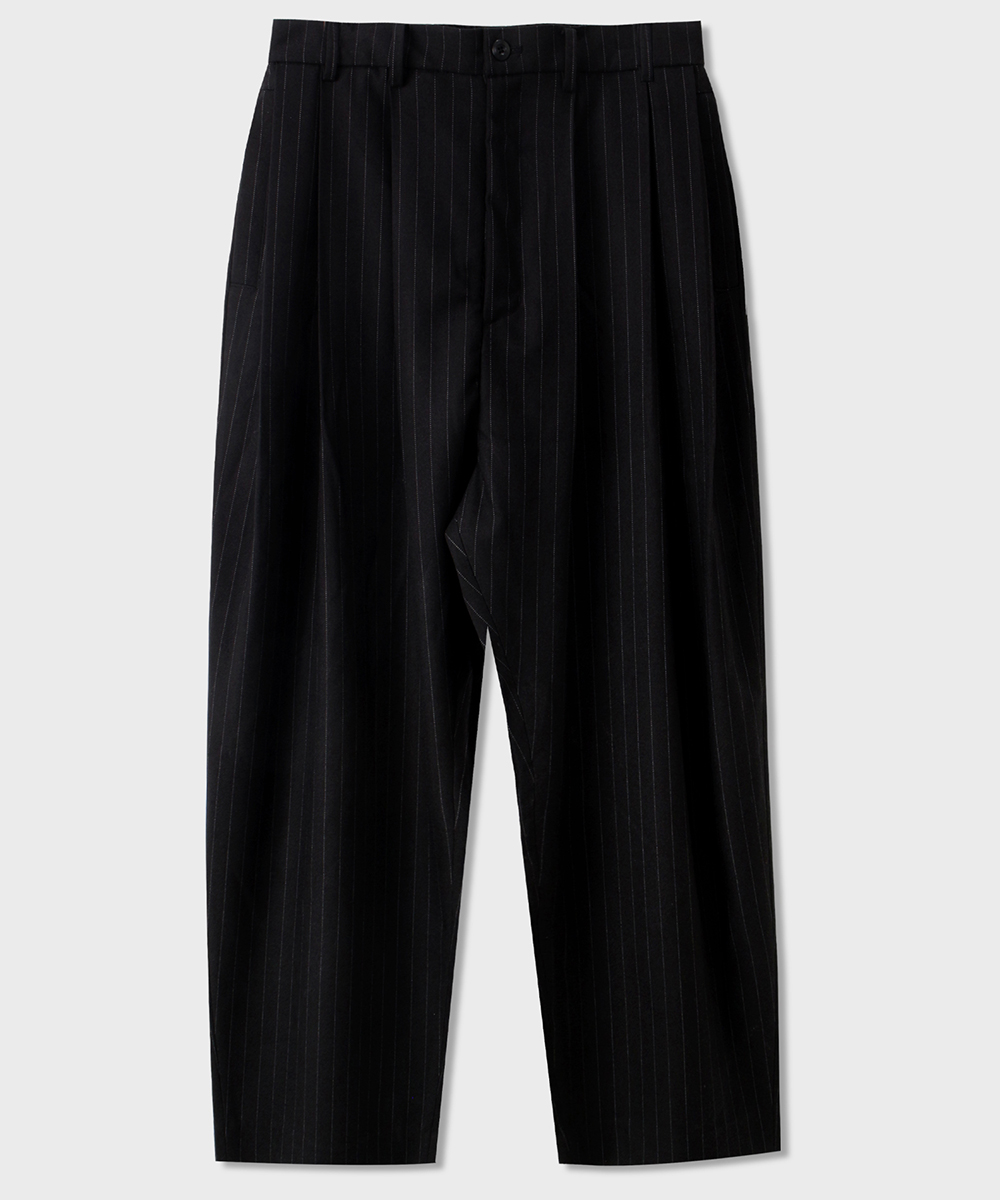 [24S/S] wide tapered pants (stripe black), [noun](노운),[24S/S] wide tapered pants (stripe black)
