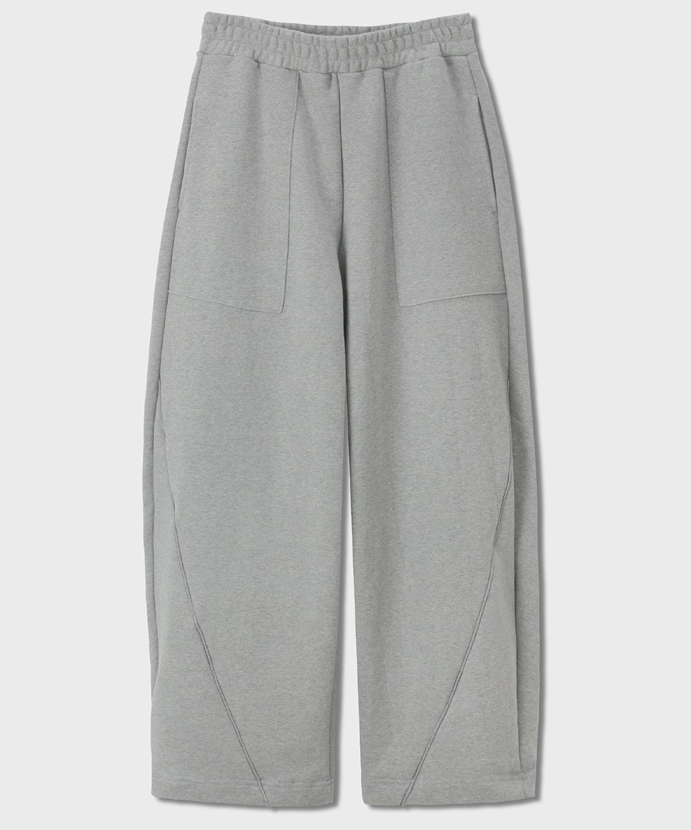 [24S/S] wide sweat pants (melange grey), [noun](노운),[24S/S] wide sweat pants (melange grey)