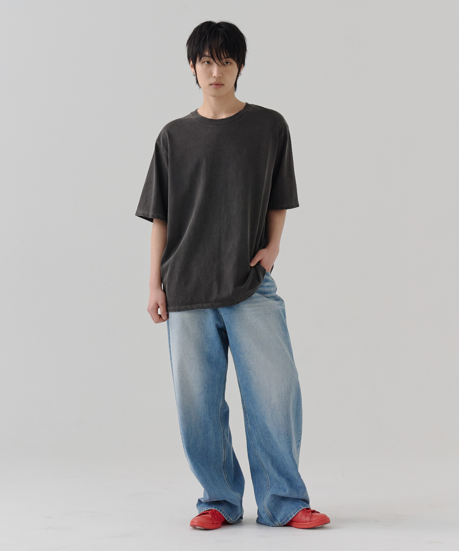 [24S/S] wide denim pants (mid blue), [noun](노운),[24S/S] wide denim pants (mid blue)