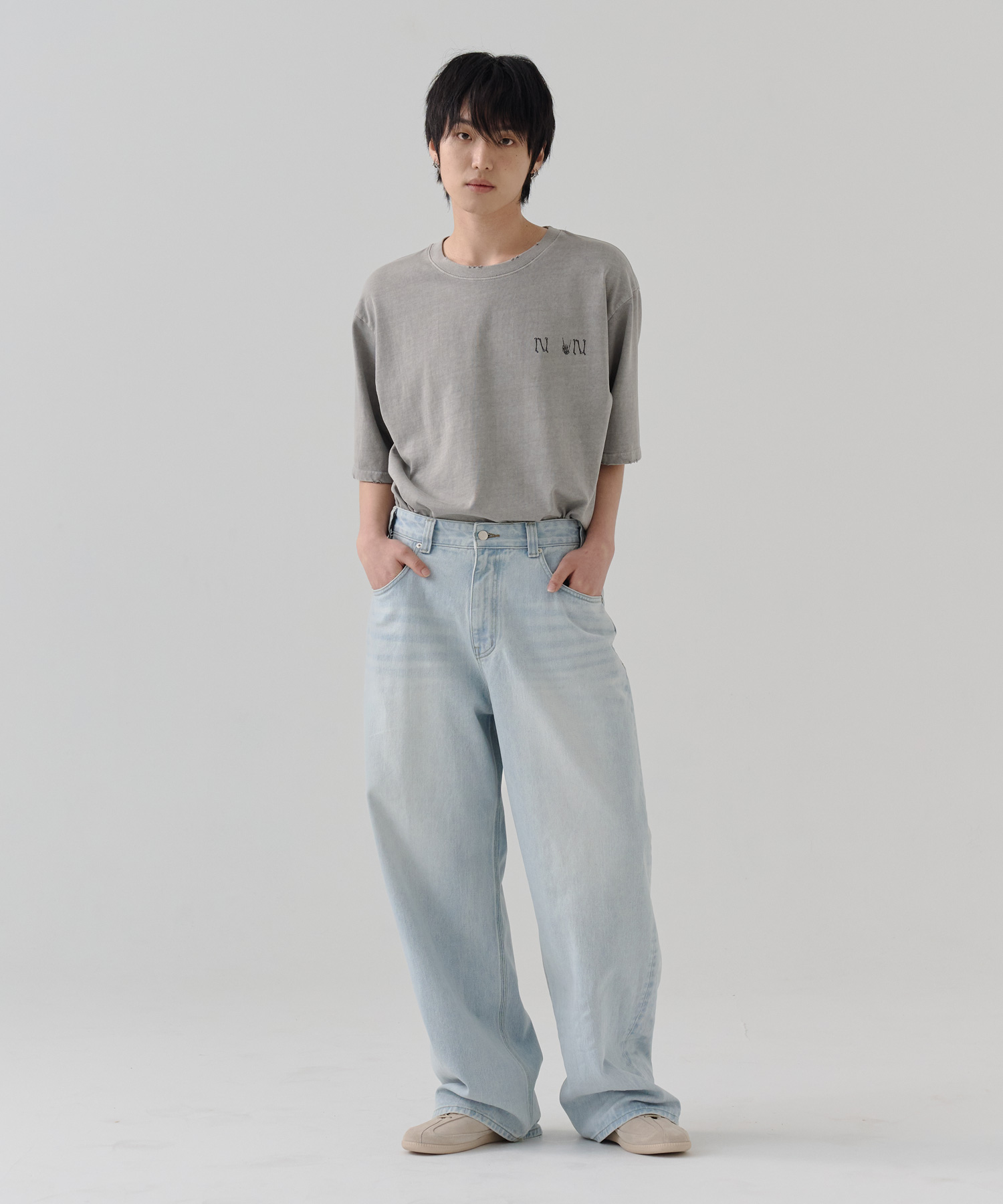 [24S/S] wide denim pants (light blue), [noun](노운),[24S/S] wide denim pants (light blue)