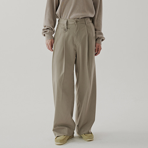 [22F/W] half banding wide pants (khaki beige), [noun](노운),[22F/W] half banding wide pants (khaki beige)