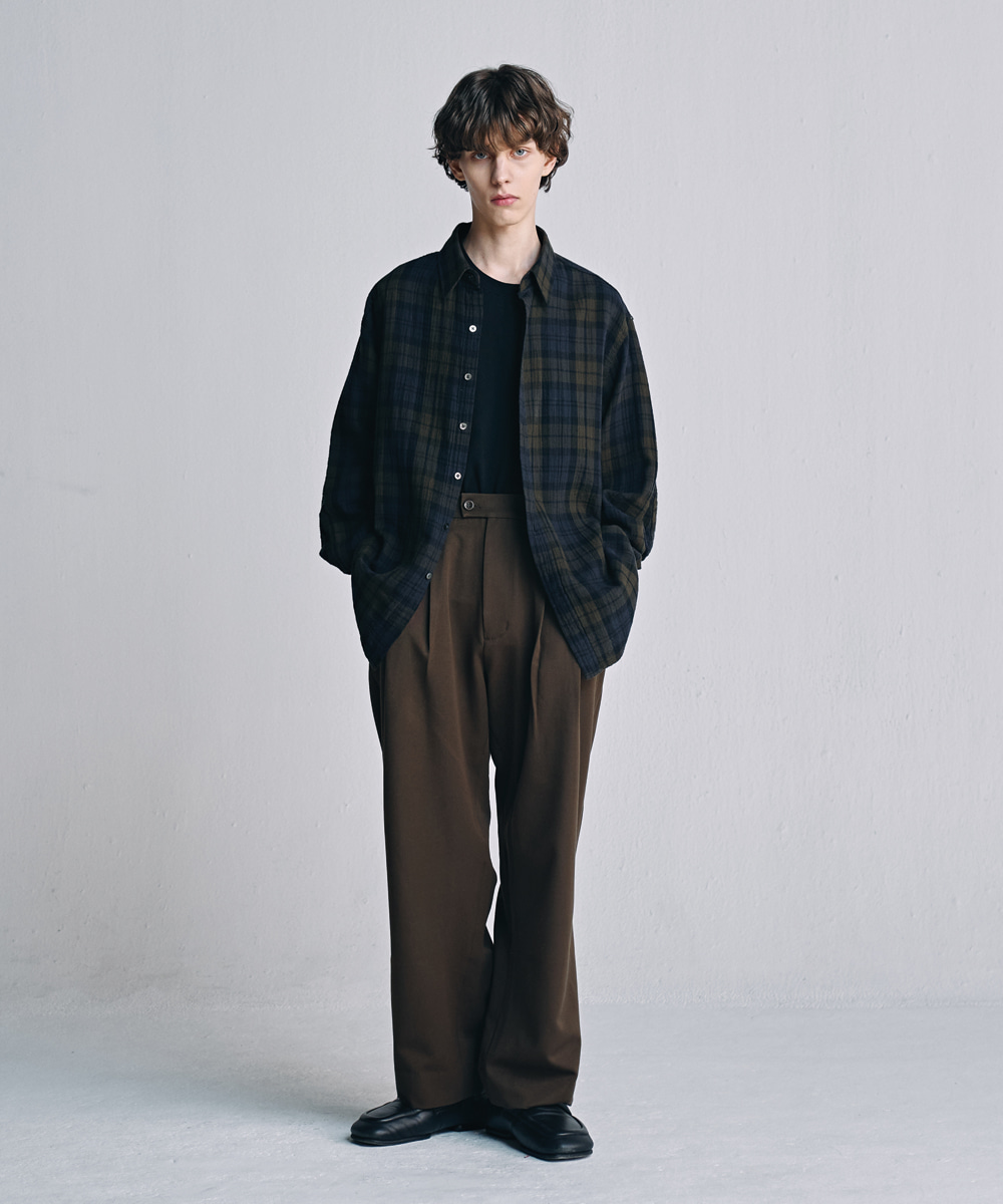 [23S/S] pleated wide pants (brown), [noun](노운),[23S/S] pleated wide pants (brown)